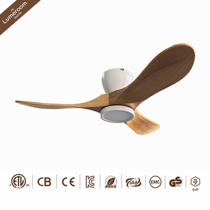 42 Inch Natural Wood Ceiling <b>Fan</b> <b>with</b> Light Flush Mount 3 Blade Quiet DC Motor <b>Remote</b> <b>Control</b> Nordic Style for Home - Product Image 5
