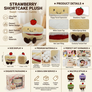 Série de gâteaux arc-en-ciel transfrontalière au design personnalisé pour poupée en peluche, jouet en coton PP, cadeau mignon en forme de gâteau - Product Image 3