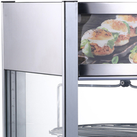 Elektrische Thekenvitrine für Brot, Pizza, Hähnchen, Wurst und Snacks mit rotierendem Regal und Schiebetüren, ETL, CE-zertifiziert