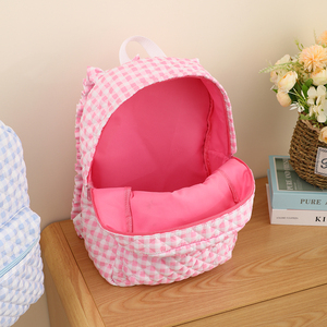 Zaino Trapuntato a Quadretti Pastello per Bambini, Leggero e Estetico, Perfetto Regalo per Bambine dell'Asilo - Product Image 3