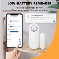 Alerte de sécurité domestique alarme de sécurité détecteur de capteur de porte Wifi, capteur d'ouverture ou de fermeture de porte de fenêtre sans fil intelligent fonctionne avec Alexa