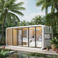 Capsule spatiale préfabriquée écologique avec intégration de panneaux solaires, montage facile pour le camping en plein air, séjour commercial