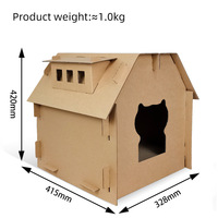 Maisons personnalisées pour animaux de compagnie Mobilier Lit en bois Luxe Maison en bois pour animaux de compagnie Chat Maison en bois massif avec fenêtre Intérieur
