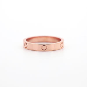 Cincin pasangan baja tahan karat 4MM emas 18K tidak pudar perhiasan baja Titanium cincin kualitas tinggi untuk wanita terlaris - Product Image 5