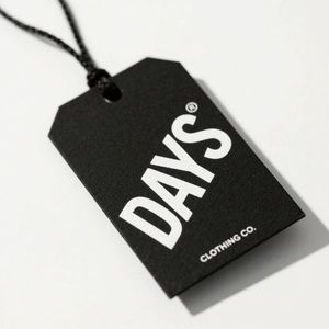 Custom Luxury Garment Swing <b>Tags</b> <b>Clothes</b> Label Print Name Logo Recycled Paper Hangtags Shoes Bags Customized Designs 300-800gsm - Product Image 1
