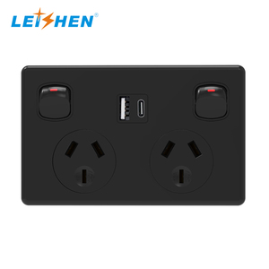 3.6A AU Double <strong>Powerpoint</strong> with USB a &amp; C Charging Sockets SAA Slim White,Black Double Power Point/Outlet - Product Image 3