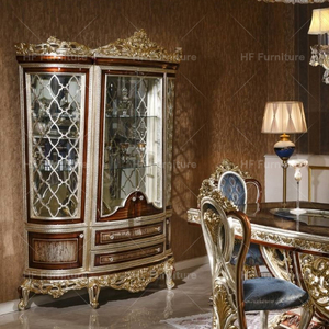 Thổ Nhĩ Kỳ Đồ Nội Thất Cổ Bàn Ăn Đặt Ưa Thích Sang Trọng Vàng Gỗ Khắc Phòng Ăn Bộ - Product Image 6
