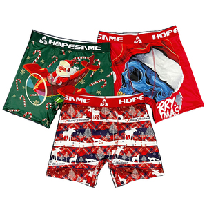 Boxer da Uomo Personalizzati Regalo di Natale Traspiranti Intimo Essenziale Mutande da Uomo Taglie Forti con Stampe Disegnate Boxer Aderenti da Uomo - Product Image 1