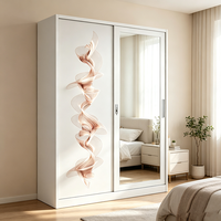 Armoire en acier moderne à 2 portes coulissantes avec grande capacité pour chambre à coucher, design durable et écologique, armoire en métal pour vêtements