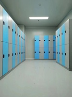 Casier de rangement en plastique ABS durable et étanche Conception de garde-robe à grain de bois pour salle de sport ou vestiaire