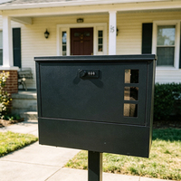 Boîte aux lettres en acier de grande capacité, montée sur poteau, sécurisée, durable, galvanisée, pour la collecte du courrier résidentiel et rural