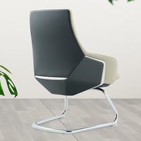 Chaise de conférence au design minimaliste Chaise de bureau ergonomique en cuir avec accoudoir