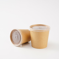 Vente en gros de bols en papier kraft jetables de qualité alimentaire de 8 oz à paroi simple, bol à salade à emporter avec couvercle, haute qualité