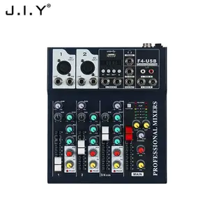 J.I.Y F4-Usb Penjualan Laris Konsol Pencampur Saku Dj 4 Saluran Usb Mixer Audio Profesional dengan Harga Rendah