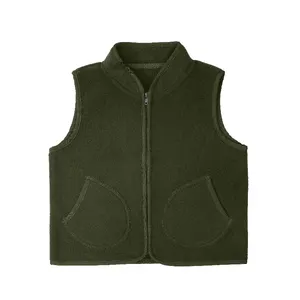 Enfants Zipper Gilet Polaire Manteau À La Mode Doux Chaud Automne/hiver Poche Enfants Gilet Sans Manches Manteau