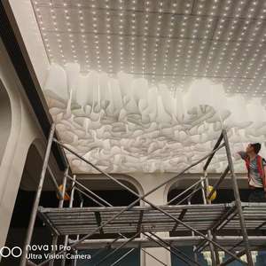 Candelabro de decoración de techo de papel texturizado francés ignífugo <span class=keywords><strong>Aeco</strong></span> de nuevos materiales para salón de banquetes - Product Image 6