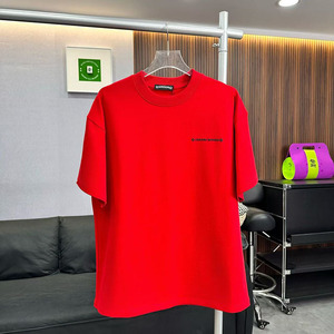 <span class=keywords><strong>T</strong></span>-shirt unisexe décontracté à manches courtes en coton pur épais avec patch géométrique métallique brodé 26SS - Product Image 6