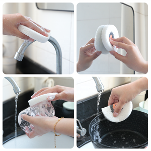 Gloway Đa Chức Năng Phân Hủy Sinh Học Bền Vững Tùy Chỉnh Nhà Bếp Miếng Bọt Biển Gỗ Bột Giấy Cellulose Nén Nhà Bếp Miếng Bọt Biển - Product Image 6