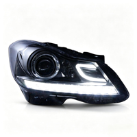 Pour Mercedes Benz Classe C W204 C180 C200 2012-2014, ensemble de phares à LED DRL avec projecteur, mise à niveau, boîtier noir, Plug and Play