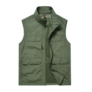 Gilet da uomo in poliestere con cerniera Logo con tasche abbigliamento da lavoro colori fotografia gilet fotocamera giacca - Product Image 2