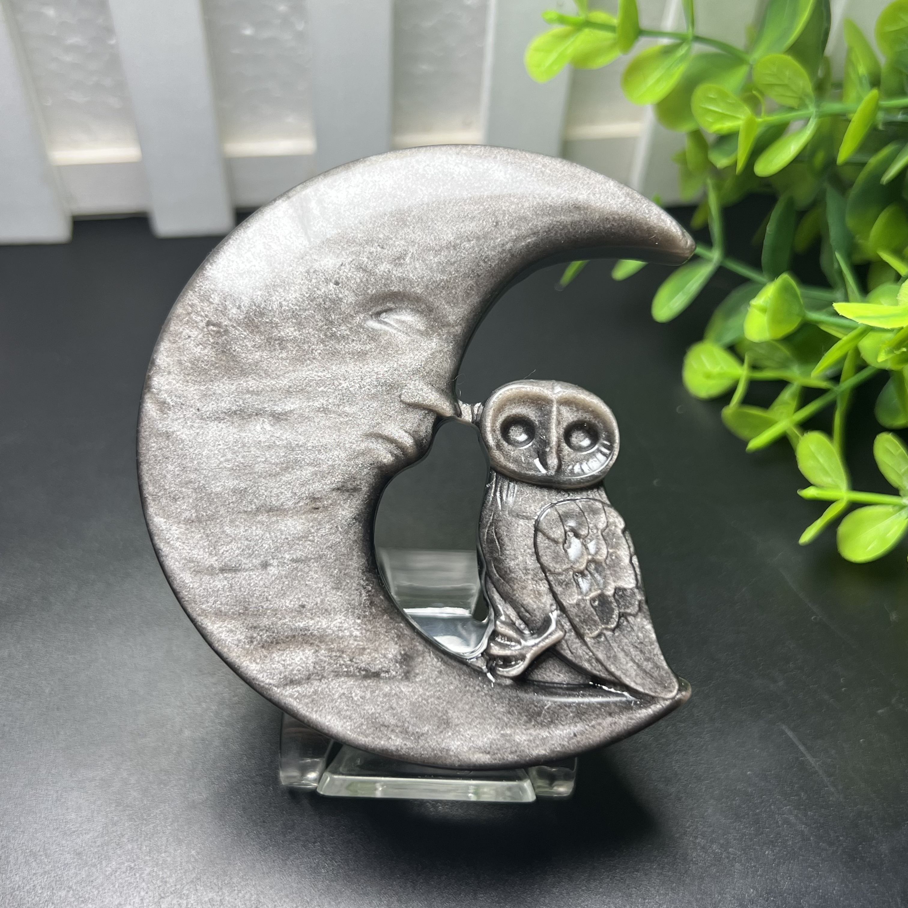 1. Argento ossidiana gufo