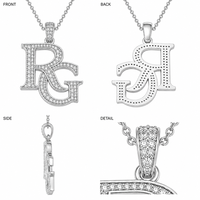 Pendentif personnalisé en moissanite avec initiale, en argent sterling 925, bijoux personnalisés en gros