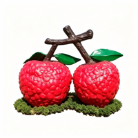 Sculpture artisanale en résine de fruit de litchi, style Chibi, OEM ODM, taille et couleur personnalisées, décoration 3D pour la maison, le bureau, le jardin, le parc, les parcs à thème, les expositions