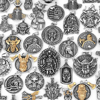 Kalung Liontin Prajurit Viking Odin Grosir, Ukiran Logo Kustom, Baja Anti Karat, Rune Norse, Simpul Celtic, Jimat, Perhiasan Pria