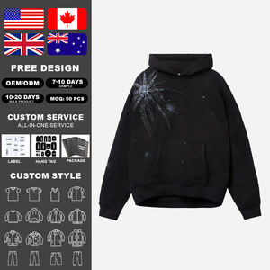 Sudadera con Capucha KINGSEN al por Mayor, Personalizada, de Poliéster/Algodón, para Invierno, con Cierre, para Hombre, Corte Regular, Bordada, Estilo Urbano, con Forro Polar - Product Image 2