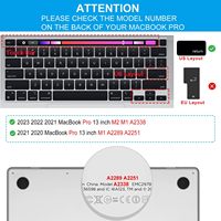 Funda de Silicona para Teclado en Español e Inglés, Diseño Americano, Color Azul Niebla, para MacBook Pro 13" 2020-2022 M2 M1 A2338 A2289 A2251, Pro 16" 2019 A2141