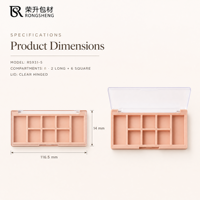 Palette de fards à paupières vide personnalisée à 8 compartiments, étui compact cosmétique avec couvercle transparent, emballage de maquillage en plastique pour marque privée