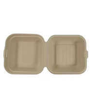 Boîte à hamburger jetable en bambou TEANHE B003 avec poignée, 110 oz, écologique, moderne, pour restaurant, à emporter