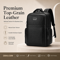 Tas Ransel Laptop Kulit Asli Berkualitas Tinggi Custom Grosir untuk Pria, Kapasitas Besar, untuk Bisnis, Perjalanan, Kantor, dan Kerja