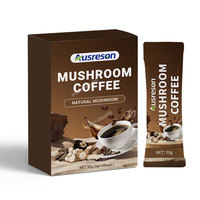 Poudre de café aux champignons Halal 10 en 1 : Mélange de protéines à marque privée avec extrait de Crinière de lion, Chaga, Queue de dinde, Cordyceps et Reishi