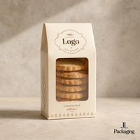 Boîtes en carton ivoire avec fenêtre transparente et logo personnalisé pour pâtisserie, bonbons, desserts