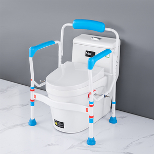 Bán buôn OEM gấp <span class=keywords><strong>commode</strong></span> xử lý có thể điều chỉnh nhà vệ sinh tay vịn dễ dàng lắp ráp cho nhà vệ sinh an toàn đường sắt - Product Image 1