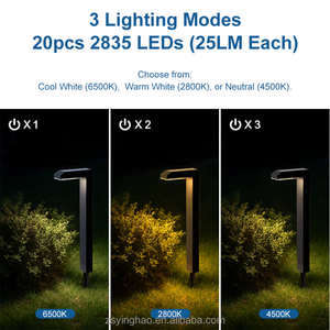 सफेद और गर्म सफेद आउटडोर उद्यान सौर नेतृत्व लॉन बोलार्ड लाइट ip65 वाटरप्रूफ सजावट पिछवाड़े सौर मार्ग रोशनी - Product Image 5