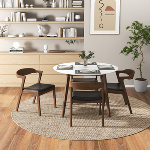 Modern Alina Solid Wood White Dining <b>Table</b> and 4 <b>Side</b> Chairs-Eco-Friendly & Durable Living Room & Hotel Furniture <b>Set</b> - Product Image 4