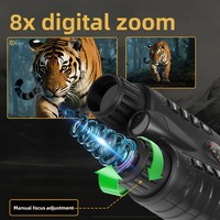 Jumelles de vision nocturne tactiques 4K HD transfrontalières personnalisables avec boussole lumineuse infrarouge, vision nocturne totale, portée effective de 400 m