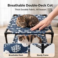 Lit surélevé pour animaux de compagnie à 2 niveaux, 22 lb par niveau, en maille rafraîchissante, pour chat et chien, livré en kit plat sans outils