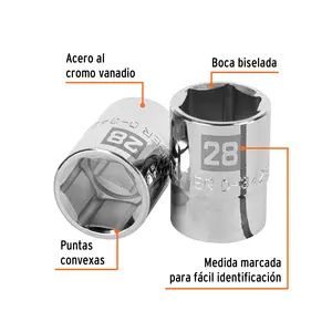 BOX 3 Douille 28 mm, 6 points, entraînement 3/4 po, TRUPER - Product Image 2