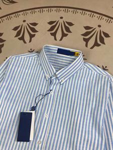 เสื้อเชิ้ตผู้ชายผ้าฝ้ายแท้ 100% ป้องกันขนร่วง ใส่สบายสำหรับฤดูร้อน ป้องกันแสงแดด ปักลาย ปิดกระดุมแถวเดียว ลายทาง ผ้าทวิล แขนยาว มีไซส์ให้เลือก - Product Image 2