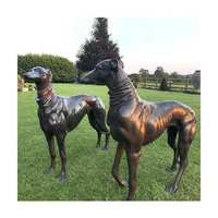 Statue de chien en Bronze, grande taille en laiton poli à la main, décoration de jardin, Sculpture d'animaux, en métal, à vendre