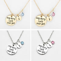 Collier semi-colonque inspirant avec pendentif gravé « Ma histoire n'est pas encore finie » et pierre de naissance, bijoux de santé mentale pour hommes et femmes