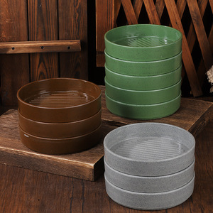 Mountain-style barbecue restaurant self-service hot pot barbecue <b>plate</b>, <b>melamine</b> creative stackable round <b>plate</b>, meat hot pot - Product Image 3