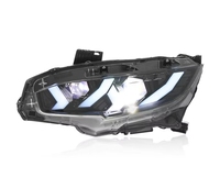 Feux avant projecteurs LED RGB modifiés HXFG pour Civic 10e génération 2016-2021, avec feux de jour DRL et clignotants dynamiques pour Honda