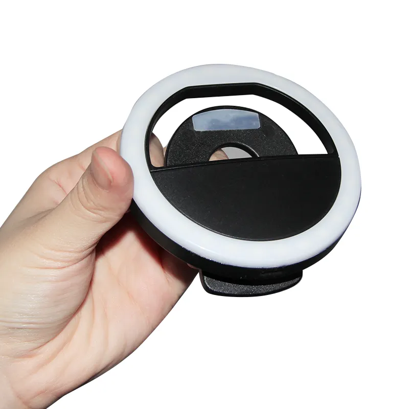 Hochwertige 8,5 cm kleine Größe 4 Farben Rin glicht Handy Verwenden Sie Make-up LED wiederauf ladbare Selfie Ring Füll licht