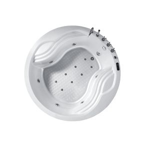 Baignoire à remous ronde en acrylique Hotaqi Modern Balboa Control pour quatre personnes, utilisation dans les hôtels et villas de luxe - Product Image 1