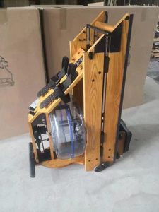 Adjustable Resistance Rubber Wood Foldable Water Rower Full Body Home Gym Cardio Exercise <b>Machine</b> - Product Image 2