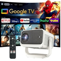 Meilleures ventes, projecteur vidéo 4K FHD 1080P pour cinéma maison, haute luminosité, portable, Smart Google TV, jeu, LED, haut-parleurs intégrés, Internet